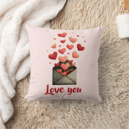 Cojín Decorativo Diseño de Sobre de San Valentín 'Te Amo'