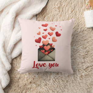 Cojín Decorativo Diseño de Sobre de San Valentín 'Te Amo'