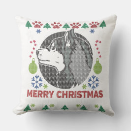 Cojín Decorativo Diseño de sudaderas feas para la navidad siberiana