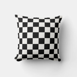 Cojín Decorativo Diseño de tablero de ajedrez en negro y blanco
