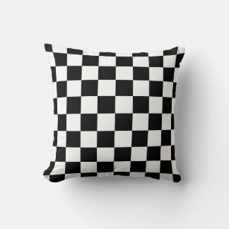 Cojín Decorativo Diseño de tablero de ajedrez en negro y blanco