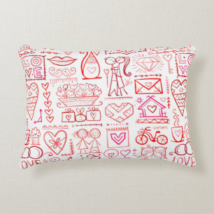 Cojín Decorativo diseño de tarjeta el día de San Valentín. Amor y c