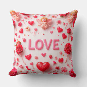 Cojín Decorativo Diseño de tarjeta romántica del día de San Valentí