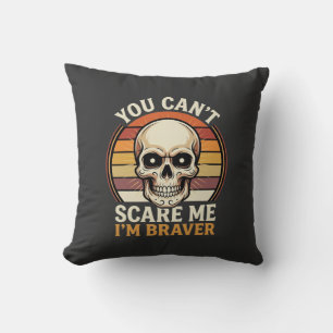 Cojín Decorativo Diseño de terror retro de cráneo de Halloween más