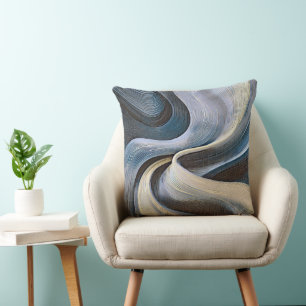 Cojín Decorativo Diseño de textura ondulada abstracta moderna