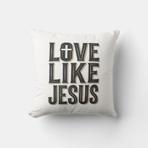 Cojín Decorativo Diseño de tipografía cristiana Ama como Jesús_1