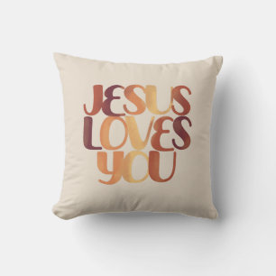 Cojín Decorativo Diseño de tipografía cristiana que Jesús ama 