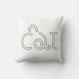Cojín Decorativo Diseño de tipografía de gato minimalista – Arte de