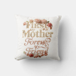 Cojín Decorativo Diseño de tipografía de madre en oro de mármol | F