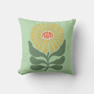 Cojín Decorativo Diseño de tipografía floral "Soft Mama" retro