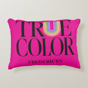 Cojín Decorativo Diseño de tipografía personalizada editorial True 