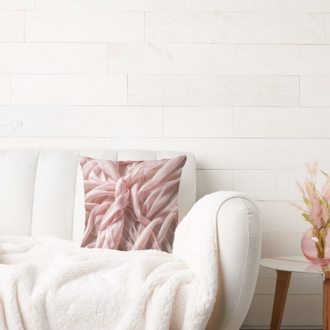 Cojín Decorativo Diseño de torsión de tela de seda rosa (Sofá)