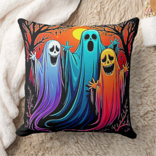 Cojín Decorativo Diseño de tres fantasmas fantasmales de Halloween