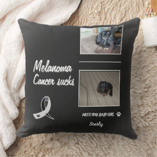 Cojín Decorativo Diseño de Tributo para Mascotas con Melanoma en el
