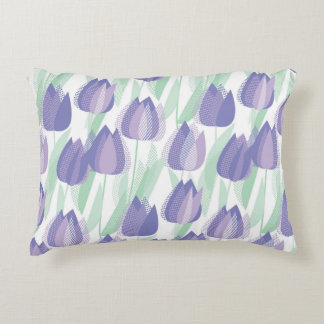 Cojín Decorativo Diseño de tulipanes: floral violeta pálida.
