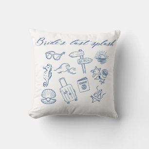 Cojín Decorativo Diseño de última zambullida de la novia   Despedid
