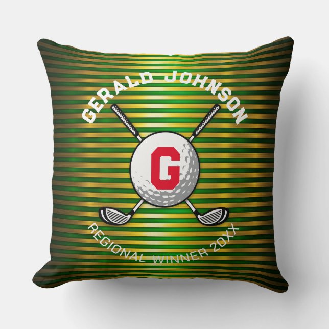 Cojín Decorativo Diseño de un monograma de golf elegante y minimali (Anverso)
