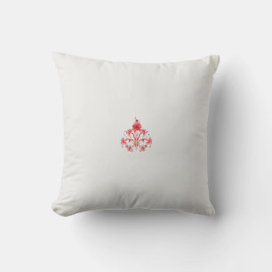 Cojín Decorativo diseño de una flor roja sobre un fondo blanco