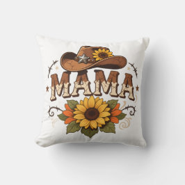 Cojín Decorativo Diseño de vaquera girasol mamá occidental