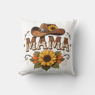Cojín Decorativo Diseño de vaquera girasol mamá occidental