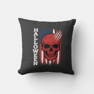 Cojín Decorativo Diseño de vector de bandera de cráneo de Halloween
