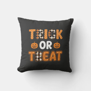Cojín Decorativo Diseño de vector de calabaza de Halloween Truco o
