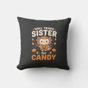 Cojín Decorativo Diseño de vector de intercambio de dulces de Axolo