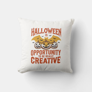 Cojín Decorativo Diseño de vector vintage de murciélago de calabaza
