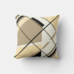 Cojín Decorativo Diseño de ventana diagonal beige, bronceado, negro