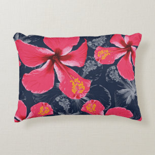 Cojín Decorativo Diseño de verano de las flores tropicales de Hibis