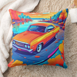 Cojín Decorativo Diseño de viaje clásico colorido