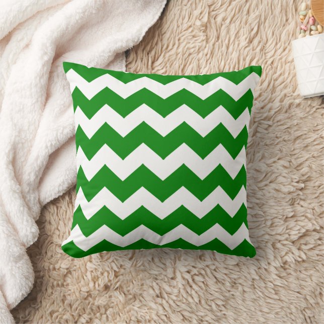 Cojín Decorativo Diseño de zigzag verde (Manta)