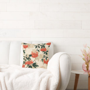 Cojín Decorativo Diseño decorativo de bayas rojas y blancas