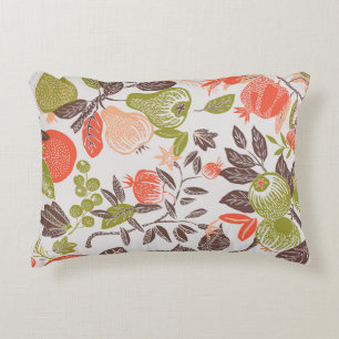 Cojín Decorativo Diseño decorativo de tejas de frutas otoñales.