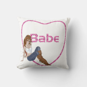 Cojín Decorativo Diseño del Chica Babe Purpurina Heart Candy Redhea