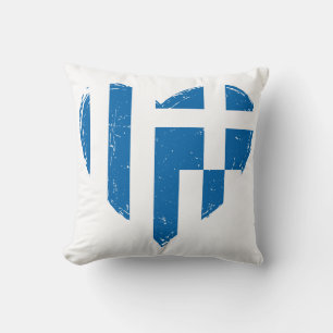 Cojín Decorativo Diseño del corazón afligido de la bandera de Greci