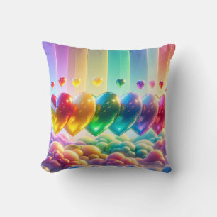 Cojín Decorativo Diseño del corazón arcoiris