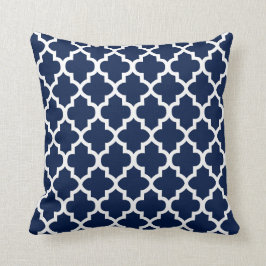 Cojín Decorativo Diseño del Cuarteto Azul y Blanco de la Marina| Co
