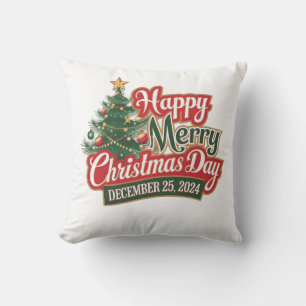 Cojín Decorativo Diseño del Día de los Navidades Felices 2024