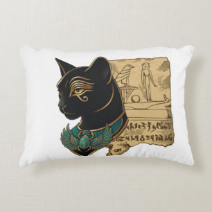 Cojín Decorativo Diseño del Faraón Gato Negro