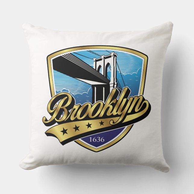 Cojín Decorativo Diseño del logo de Brooklyn Elegant Gold Swoosh (Anverso)