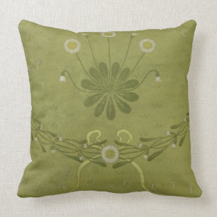Cojín Decorativo "Diseño del papel pintado de Margarete del La",