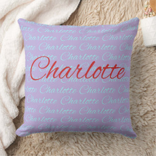 Cojín Decorativo Diseño del patrón de nombres de Charlotte