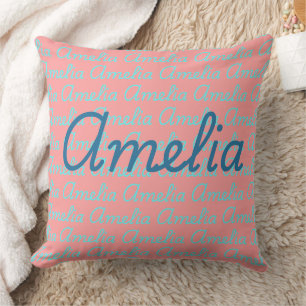 Cojín Decorativo Diseño del patrón de nombres de firma de Amelia
