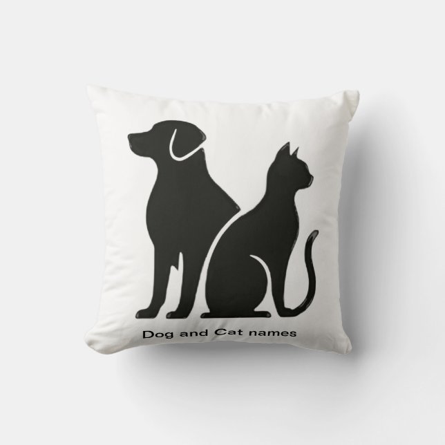 Cojín Decorativo Diseño del perro y del gato (Anverso)