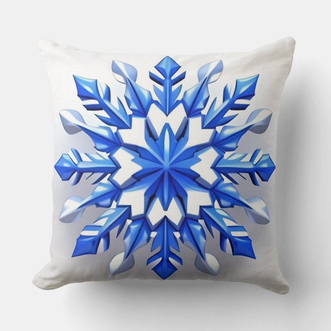 Cojín Decorativo Diseño Detallado de Snowflake (Anverso)