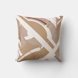 Cojín Decorativo Diseño diagonal atrevido blanco taupe marrón claro