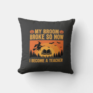 Cojín Decorativo Diseño divertido de bruja profesora de Halloween r