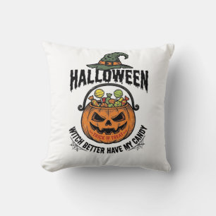 Cojín Decorativo Diseño divertido de camiseta de calabaza de carame