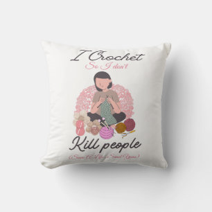 Cojín Decorativo Diseño divertido de cita de ganchillo para amantes